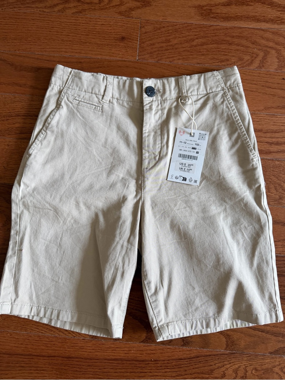 Zara Beige Chino Shorts for Kids